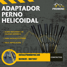 ADAPTADOR PARA PERNO HELICOIDAL SOCAVON MINA PROMINE AQP 2023